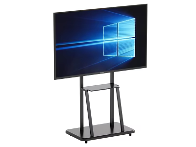Modern LED TV With Black Stand And Windows Logo Display Screen 3d model