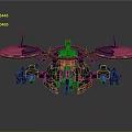Futuristic Space Drone With Red And Black Solar Panels Mechanical Arms And Central Cockpit