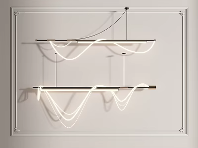 Modern Chandelier Design For Open Kitchen Interior With Sleek Lines And Bright Lighting 3d model
