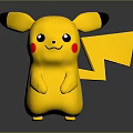 Yellow Pikachu Cartoon Character With Black Tipped Ears Red Cheeks And Lightning Bolt Tail