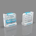 Vention White And Blue Multi Layered Display Shelves With Organized Tools Storage 3d model
