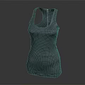 Sculpture Carving of Female Torso in Sleeveless Vest Shape with Smooth Texture on Dark Background