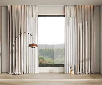 Modern Curtain Screen Combination 3d model