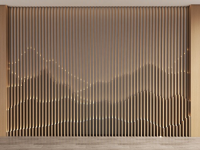 Chinese landscape background wall Zen background wall curve grid background wall living room background wall sofa background wall restaurant background wall 3d model