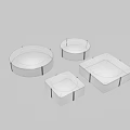 Modern Square and Round Ceiling Lights with White Lampshade for Home Interior 3d model