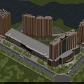 Aerial Planning of High Rise Buildings Commercial Complex Roads Greenery and Water Area