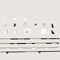 Lamp combination downlight spotlight gypsum lamp 3d model