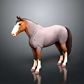 Gray And Brown Horse Figure With White Face And Legs On Dark Background