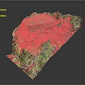 Wooden And Stone Landscape Model With Green Plants And Small Stones