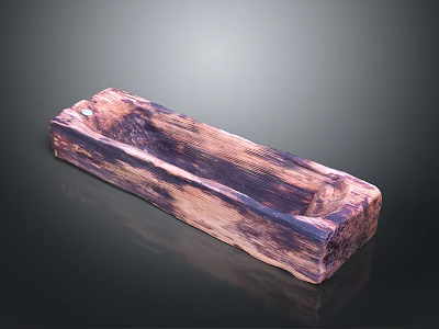 Handmade Wooden Rectangular Household Item With Natural Grain For Daily Use 3d model