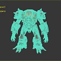 Mechanical Creature Character Featuring Red Gold Armor Spikes And Sharp Claws