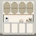 Nordic Sideboard Rattan Sideboard Coffee Maker Bread Machine Water Dispenser 3d model