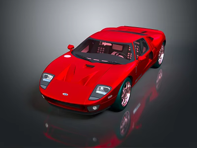 Red Sports Car With Sleek Aerodynamic Design And Shiny Alloy Wheels 3d model