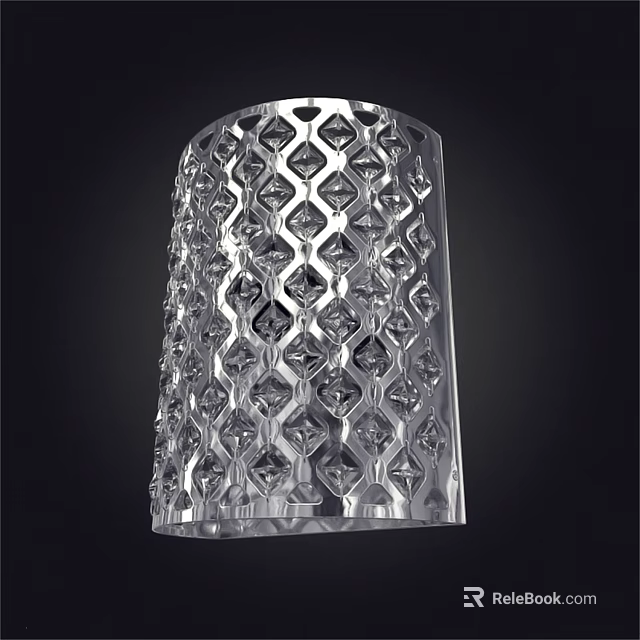 Stunning Transparent Crystal Chandelier With Diamond Pattern And Cylindrical Design 3d model 