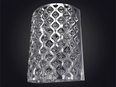 Stunning Transparent Crystal Chandelier With Diamond Pattern And Cylindrical Design 3d model