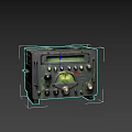 Vintage Retro Electrical Appliance Old Fashioned Radio With Green Indicator Lights And Knobs 3d model