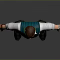 3D Character Model In Standing Pose Wearing Green Sweater Vest White Shirt And Green Pants