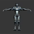 Wolf Headed Humanoid Mechanical Armor Figure With Silver Metallic Claws And Armor