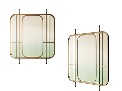 Elegant Modern Room Dividers With Metal Frames And Gradient Glass Panels 3d model