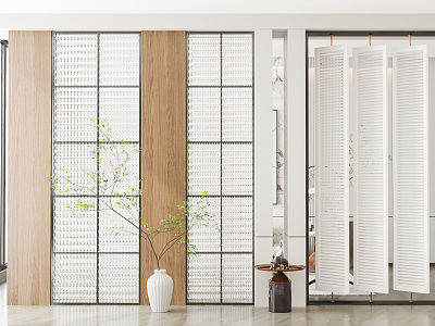 Modern partition glass partition louver partition 3d model