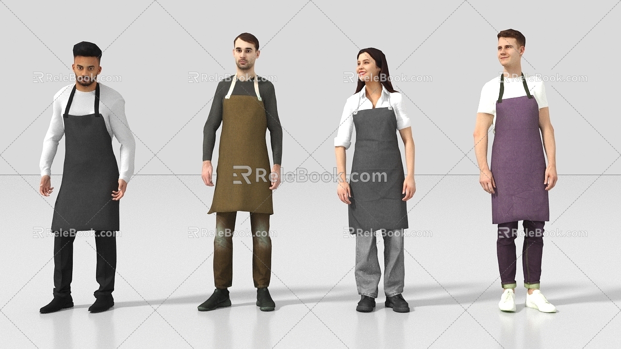 Waiter Shop Assistant 3d model