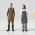 Waiter Shop Assistant 3d model