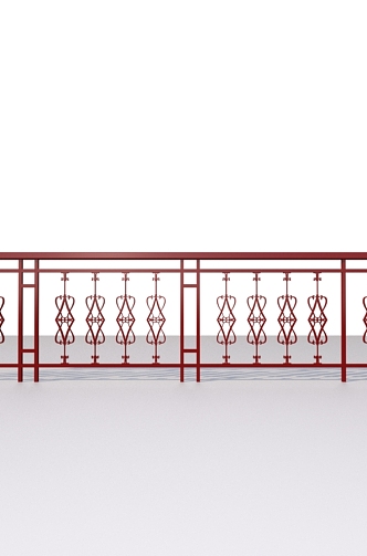 Guardrail railing fence wrought iron railing 3D model 3d model