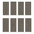 Dark Wood Swing Doors With Various Decorative Patterns And Interior Designs 3d model