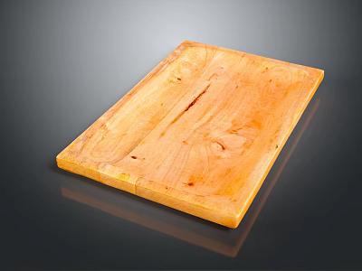 Natural Wooden Cutting Board As Essential Kitchen Cookware For Food Preparation 3d model