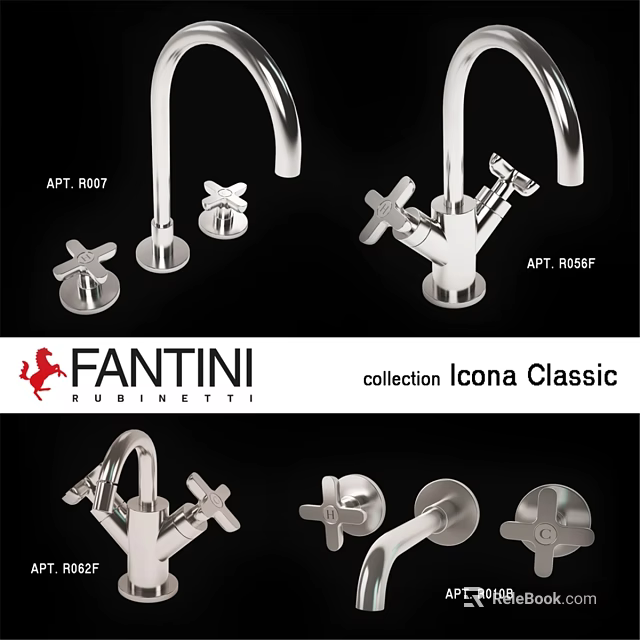 Fantini Icona Classic Collection Faucet Showcasing Various Components And Parts 3d model 