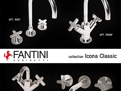 Fantini Icona Classic Collection Faucet Showcasing Various Components And Parts 3d model