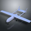 White Fixed Wing Drone With Propeller Landing Gear And Simple Design