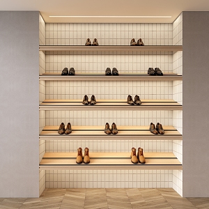 Shoe Display Rack Storage Rack Shoe Rack Leather Shoes 3d model