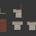 Building Models Featuring Roof Stairs Door Frames Stone And Wooden Components