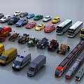 Cars and Various Vehicles Including Trucks Buses Ambulances Fire Engines Trains Motorcycles