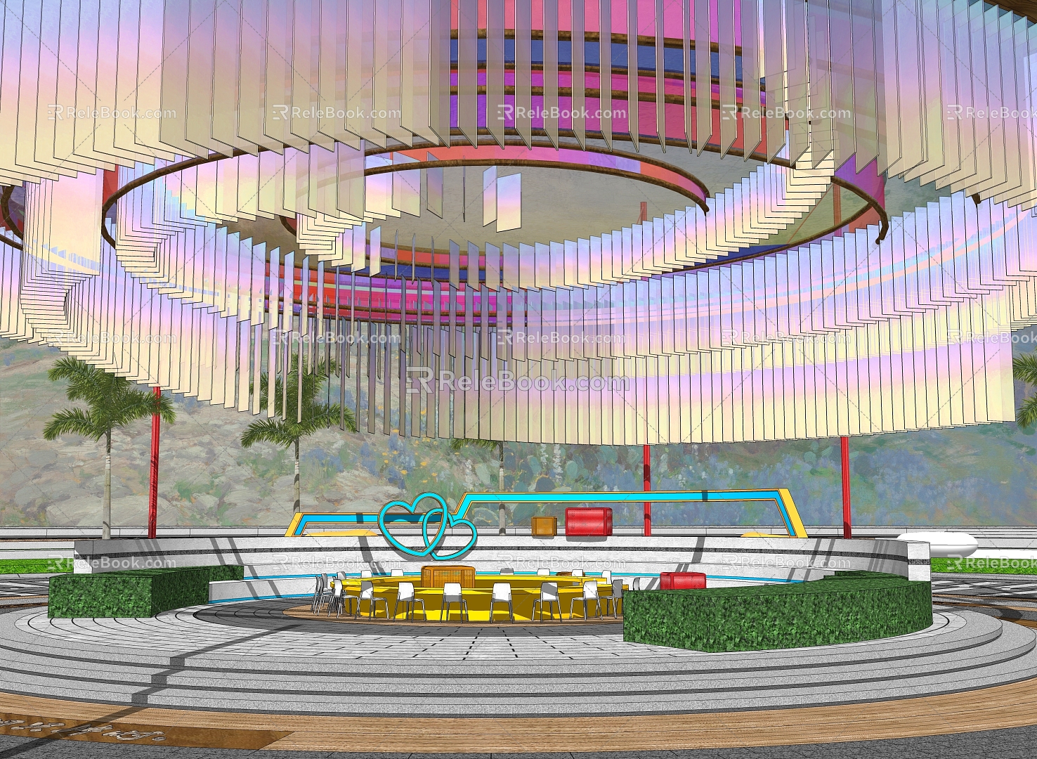 Rotating Colored Scales Corridor Gazebo model