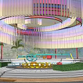 Rotating Colored Scales Corridor Gazebo 3d model