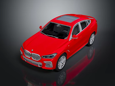 Red BMW Sedan With Modern Design Sunroof And Sleek Alloy Wheels 3d model