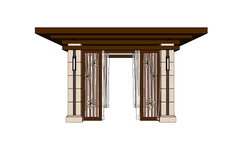 New Chinese pavilion porch New Oriental Zen pavilion 3d model