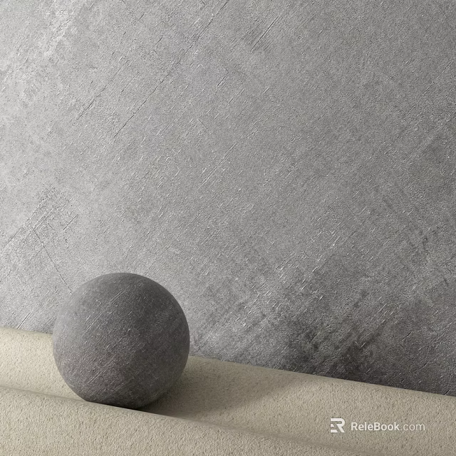 Modern Gray Textured Wall Component With Round Sphere Decorative Element 3d model 