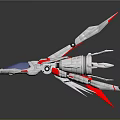 Future Spacecraft Design With Sleek Silver Body Red Accents And Transparent Cockpit