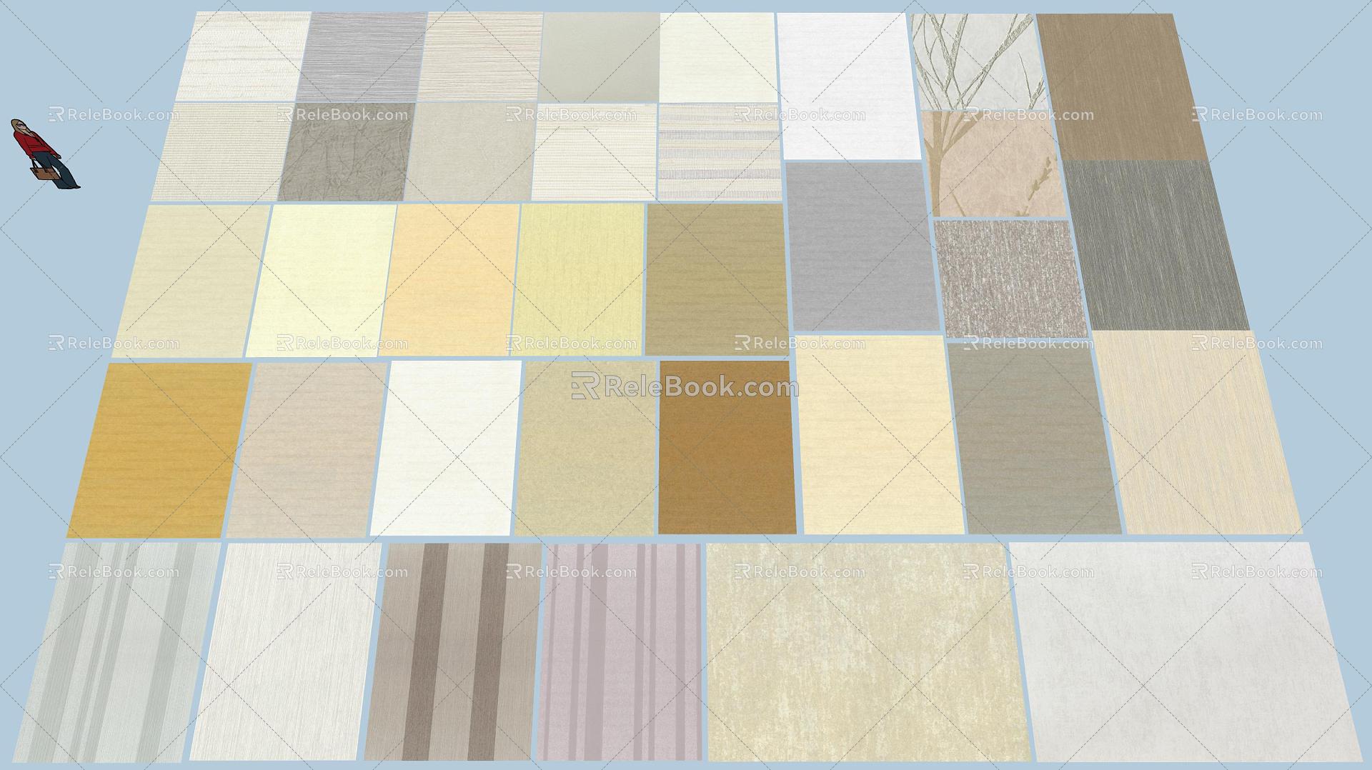 Modern Floor Tile Wallpaper Tile Combination Decoration Materials Indoor Paving Tile Floor Tile Wall Tile 3d model