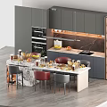 Modern Kitchen Dining Table Set With Marble Top Chairs Decor And Wine Rack