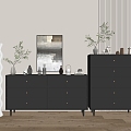 Modern Black Cabinet Whole Cabinet Sideboard Cabinet Balcony Cabinet Storage Cabinet Entrance Cabinet 3d model