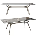 Modern Glass Top Dining Table With Sleek Metal Legs And Contemporary Design Style