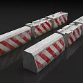 Concrete Road Barriers With Red And White Stripes For Traffic Safety And Road Separation
