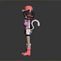 Colorful Cartoon Characters With Various Costumes Standing In A Row With Reflections