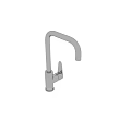 Modern Polished Stainless Steel Faucet Featuring High Arc Spout And Single Handle