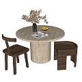 Quiet Wind Dining Table and Chair 3d model