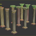 Columns Stone Columns Stone Columns Old Columns Roman Columns Roman Columns Classical Columns Greek Columns 3d model